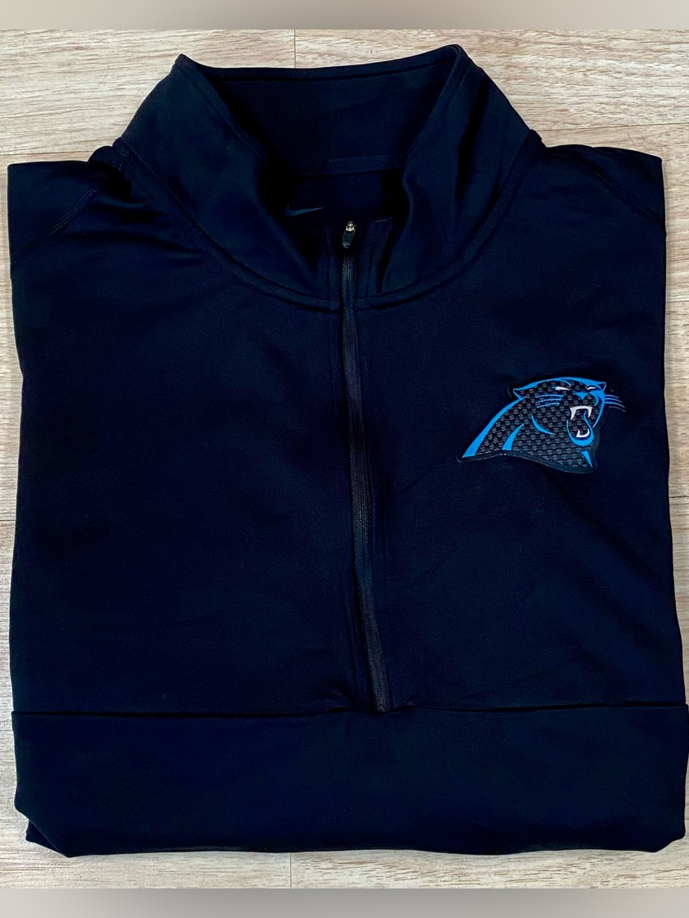 Nike Carolina Panthers Pullover Men’s 2XL Black 1/4 Zip Dri-Fit NFL Shirt Jacket